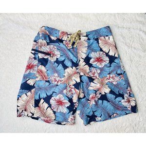 Patagonia 30 Wavefarer Board Shorts Floral Hibiscus Hawaii Tropical Blue Red 9